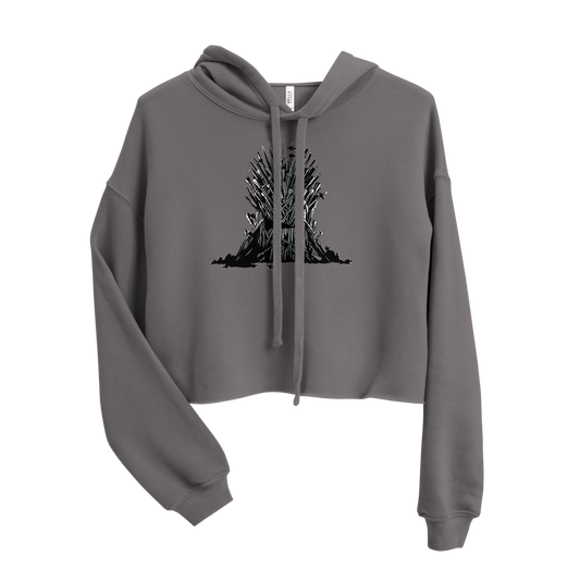 uneasy lies the head Crop Hoodie