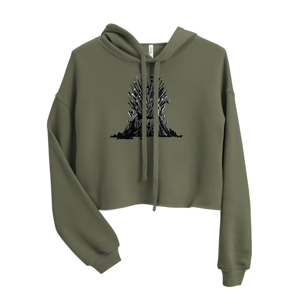 uneasy lies the head Crop Hoodie