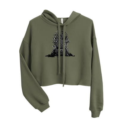 uneasy lies the head Crop Hoodie